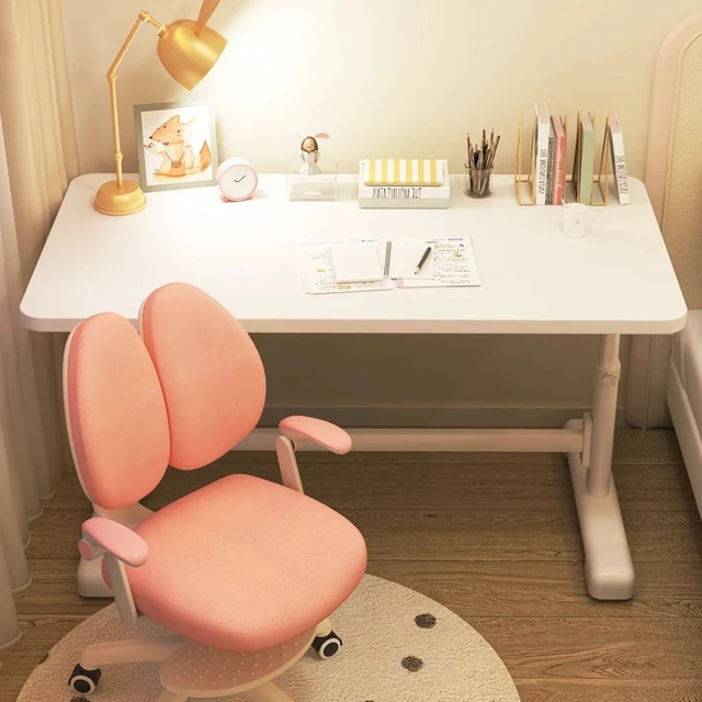 Lifting Children's Study Table Simple Primary School Students Desks and Chairs Set Home Bedroom Long 80-120CM Writing Table