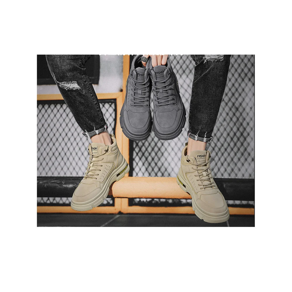 Nouvelles bottes en cuir pour hommes bottes plate-forme bottes de mode tout-match hommes bottes de mode Zapatos Para Hombres bottes garçons chaussures de fête_voghion.com