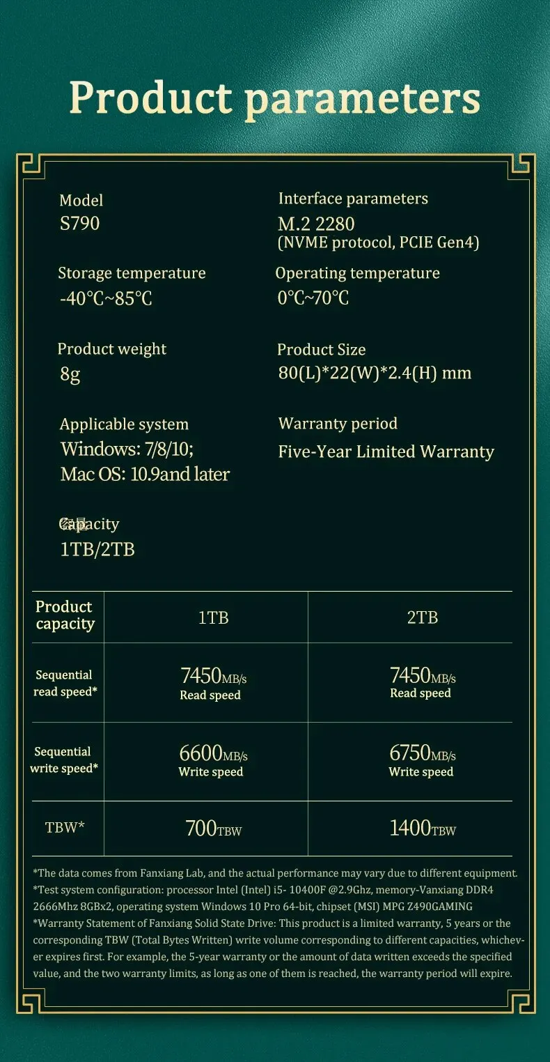 Рисунок 6 - SSD-диск Fanxiang 7400 Мб/с NVMe M.2 2280 2 ТБ 1 ТБ