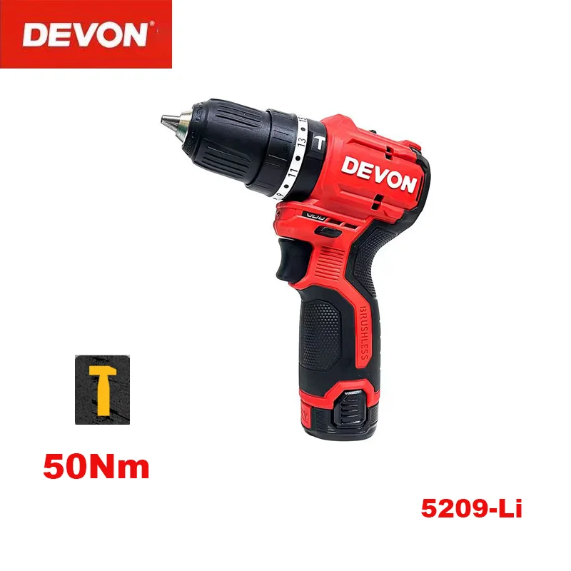 Дрель-шуруповерт DEVONimpact 5209-Li, 12 В, литиевый аккумулятор