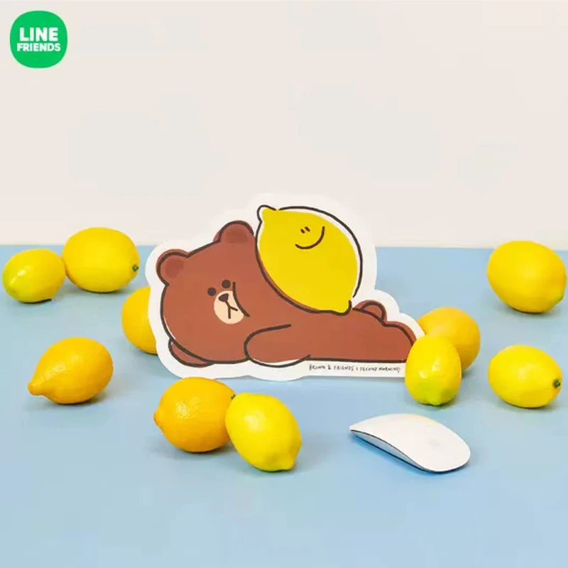 Line Friends Original Kawaii Brown Bear Lemon Series Office Mouse Pad Anime Cartoon Desktop Computer Laptop Tablet Mousepad Gift