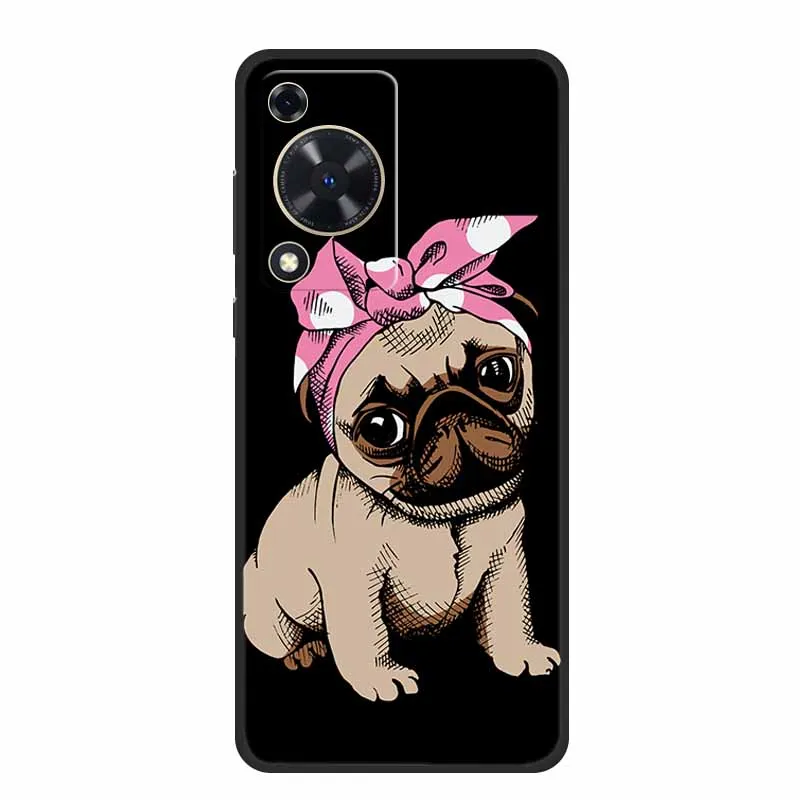 Black Silicone Soft Phone Case with Cartoon Design