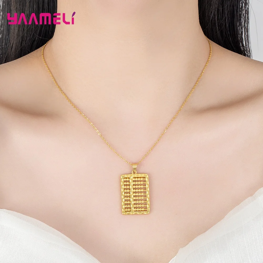 

New Arrival 925 Sterling Silver Fashion Gold Necklace Pendant For Women Girls Streetwear Wholesale