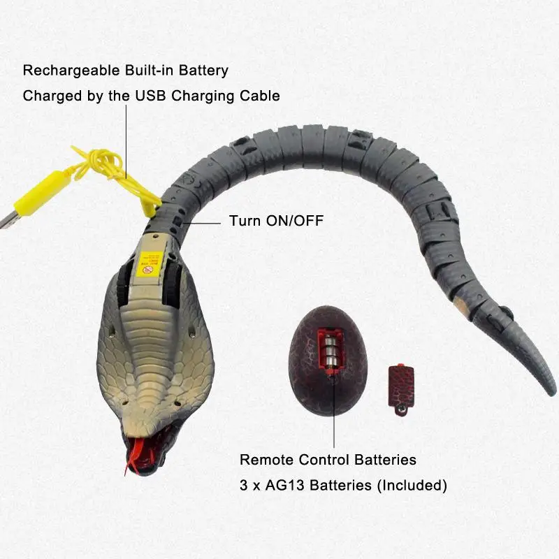 

Realistic RC Snake Toy for Halloween with Infrared Receiver - The Ultimate Spooky Surprise