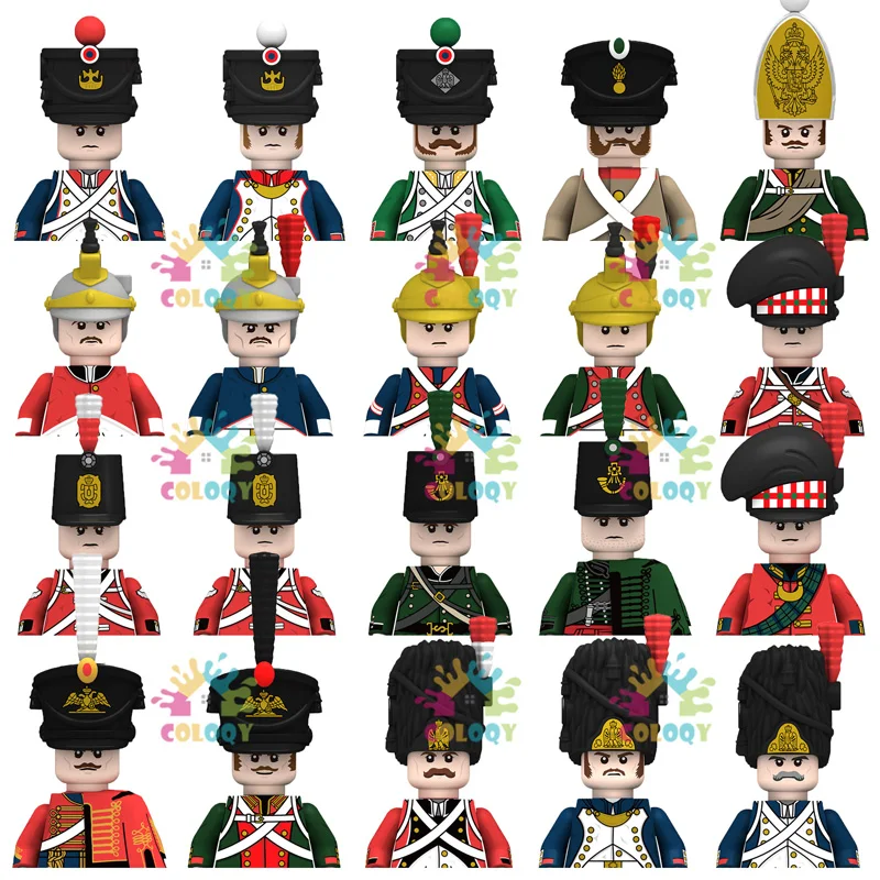 Military Wars Military Soldiers Building Blocks Ww2 Minifigures French British Fusilier Rifles Bagpiper Armi Giocattoli Per Bambini