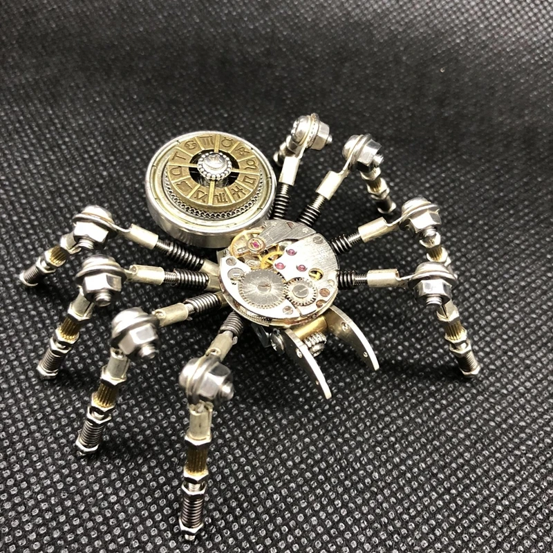 Metal Mechanical Black Battle Spider 3D Puzzle Model Kit For Adults - With Weapons