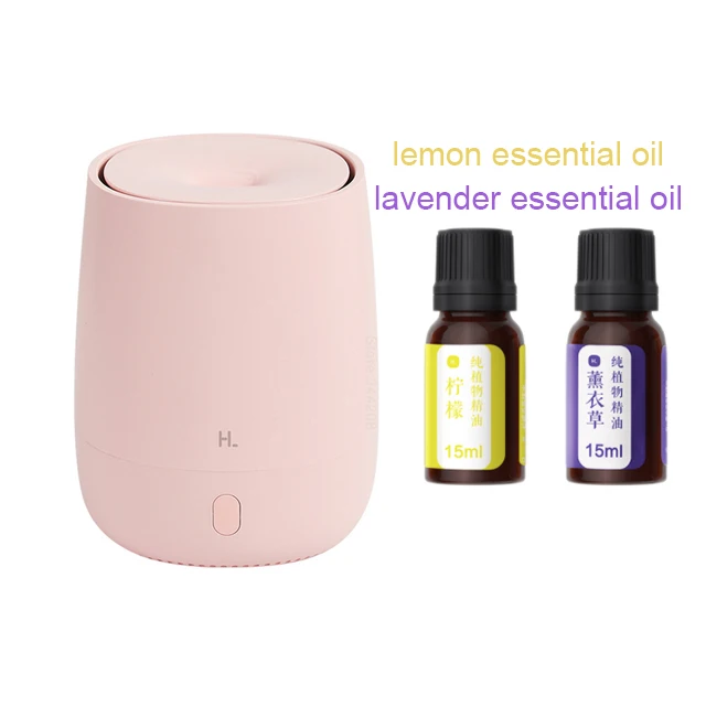 XIAOMI Youpin HL Aromatherapy Diffuser Humidifier Air Dampener Aroma Machine Essential Oil Ultrasonic Mist Maker LED Night Light pink 2oil