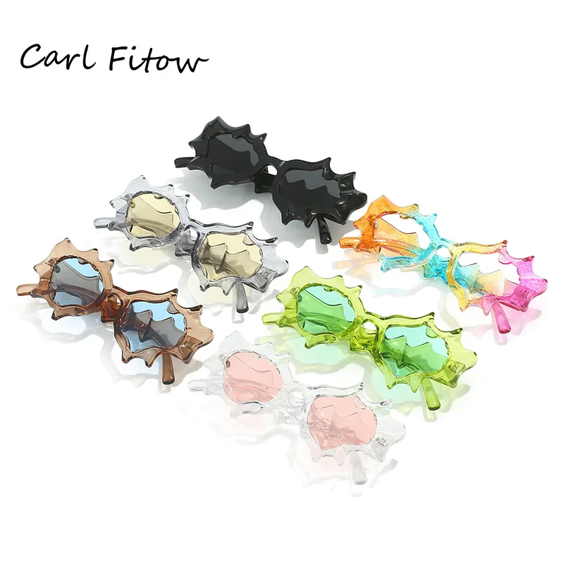 Niche Ice Ribbed Exaggerated Sunglasses Avant-garde Spicy Girl Transparent Crystal Clear Jelly Colored Instagram Sunglasses