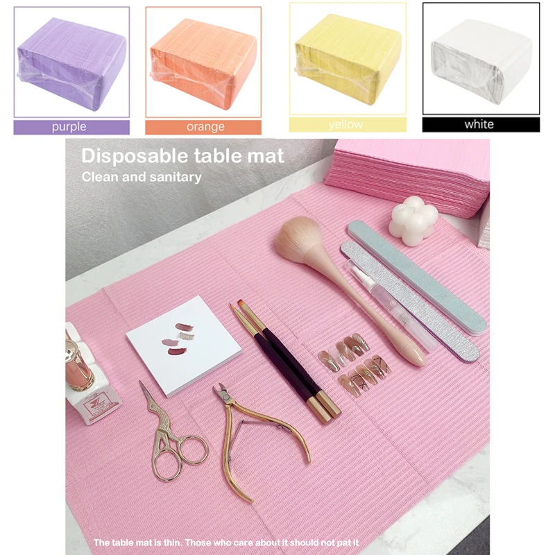 Foldable Nail Polish Disposable Hand Cushion Holder Tablecloth Lint Paper Pad Nails Art Cleaning Hand Mat Napkin Manicure Tools