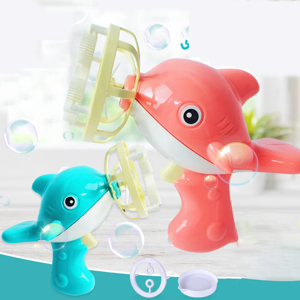 Summer Funny Magic Bubble Blower Machine Electric Automatic Bubble Maker Gun with Mini Fan Kids Outdoor Toys Wedding Supplies 3