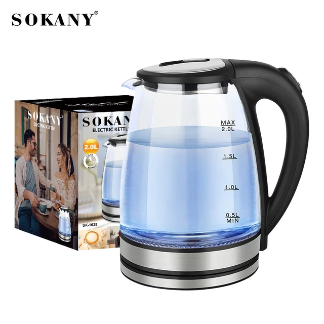 Glass Hot Water Kettle Electric for Tea and Coffee 2-Liter Fast Boiling  Electric Kettle Cordless Water Boiler - AliExpress