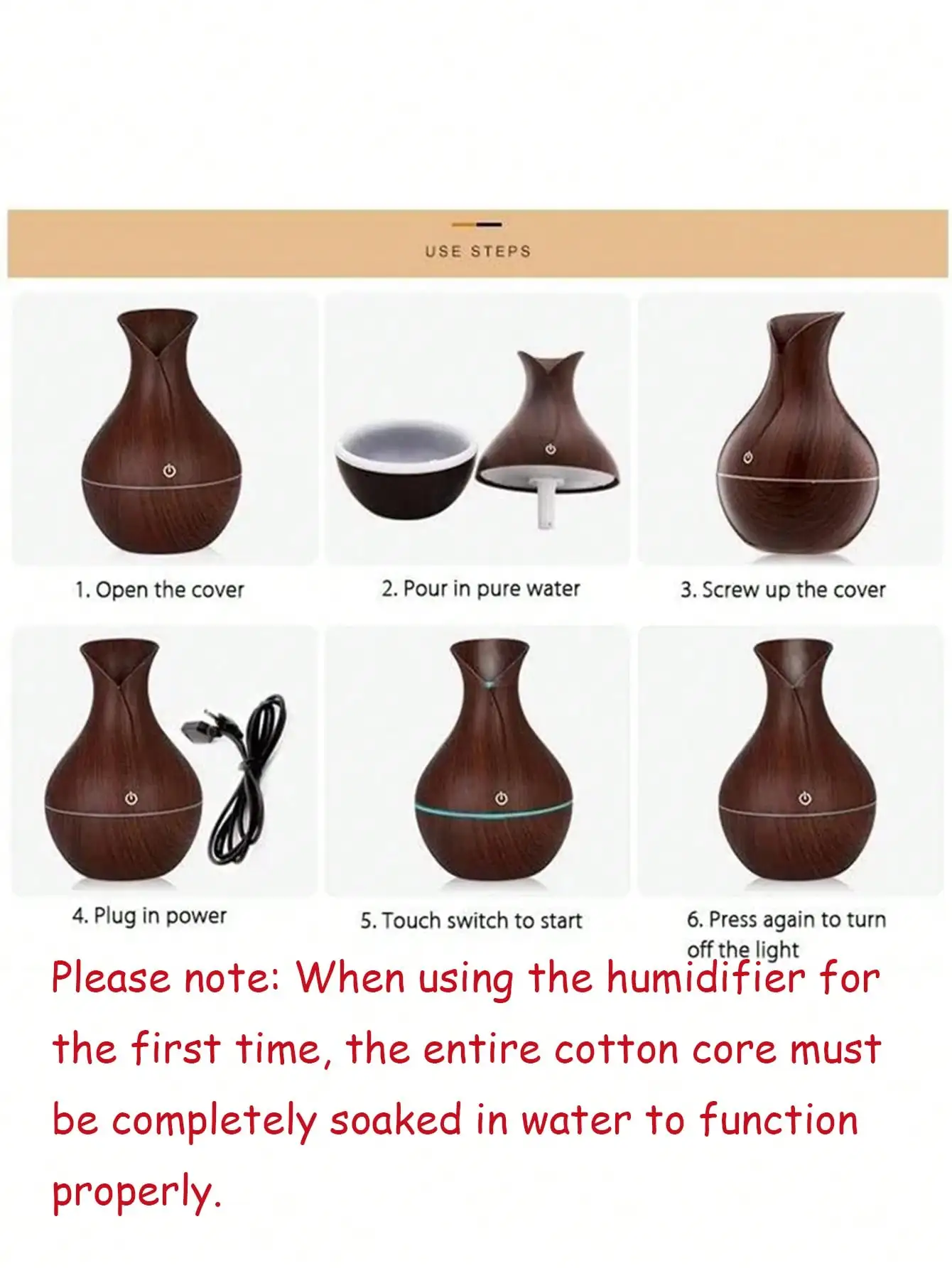 200ml Essential Oil Diffuser Air Humidifier USB Mist Maker Mini Humidificador with Colorful Light for home car Water Sprayer 6