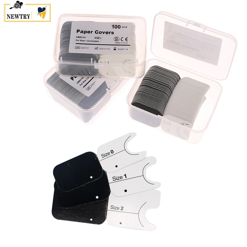 100Pcs Dental Lab Phosphor Image Ip Plate 0 #1 #2 # X-Ray Film Match Plate Medical Digital Xray Scan Sensor Scheda Di Carta Protettiva