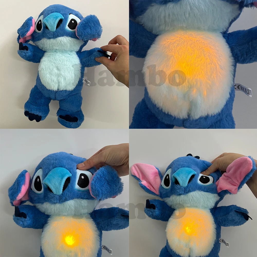 Newborn Breathing Bear Stitch Plush Baby Soothing Otter Kids Soothing Music Sleep Companion Doll Toy Gift