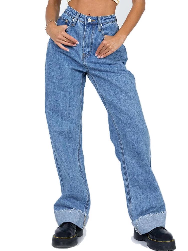 Kalevest Y2K Trashy Trousers Jeans Blue Vintage Women Pants for Female ...