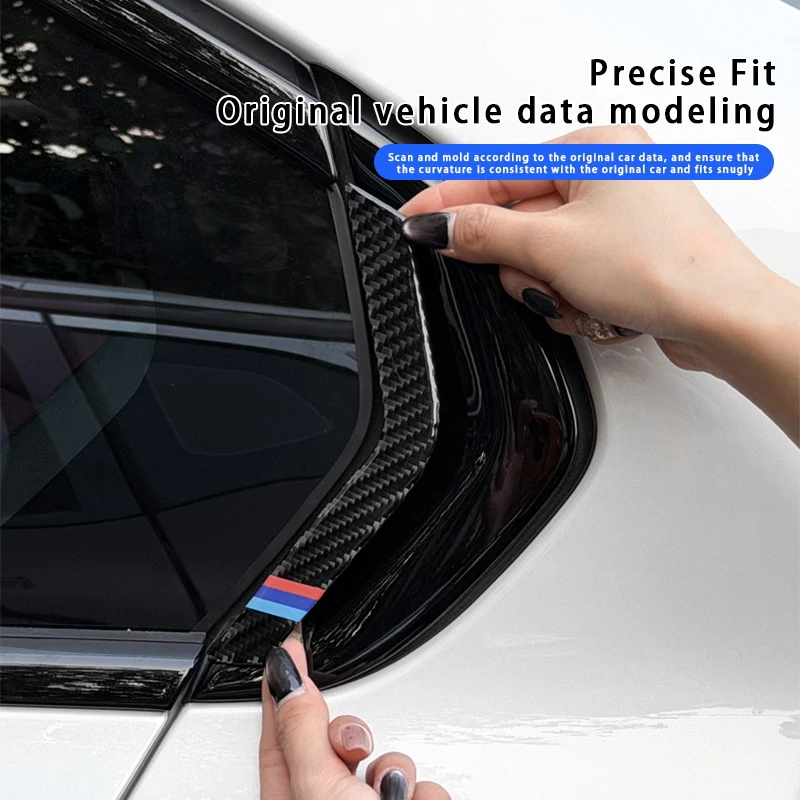 2PCS 실제 탄소 섬유 자동차 후면 창 보호 스트립 커버 스티커 BMW 3 시리즈 G20 2020-2026 용 자동차 액세서리