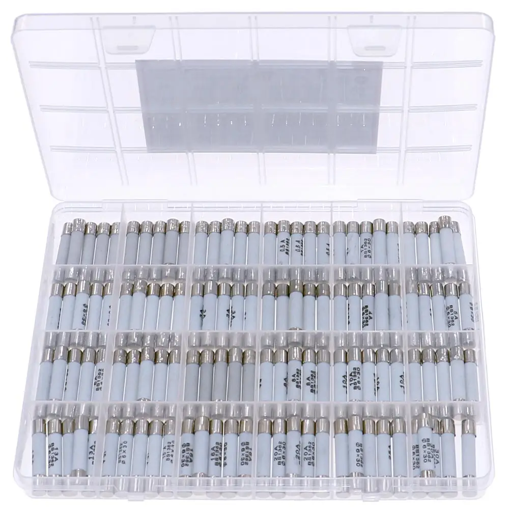 120Pcs 24Value 6x30mm Fast Blow Ceramic Fuse mix kit 250V 0.1A 0.2A 0.5A 1A 1.5A 2A 3A 3.15A 4A 5A 6A 7A 8A 10A 15A 16A 20A 30A