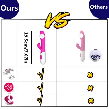 G Spot Vibrator 30 Speed Rabbit Vibrator Female Clitoral Stimulation Rechargable Realistic Dildo Magic Wand Adult Women Sex Toys 6