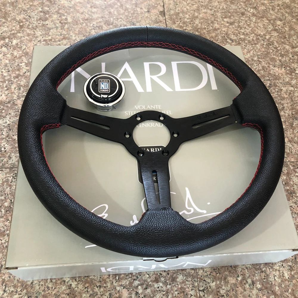 

JDM 14Inch Racing NARDI Steering Wheel Universal Car Drift PVC Leather Steering Wheel Volantes For VW HONDA TOYOTA BMW Nissan