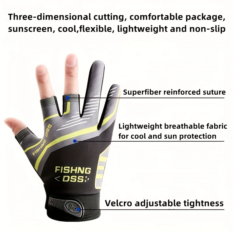 Description Picture 4 of itemAnti-Slip Fishing Gloves Wear-resistant Summer Outdoor Breathable Angling Cycling Sports Gloves Fishing Apparel