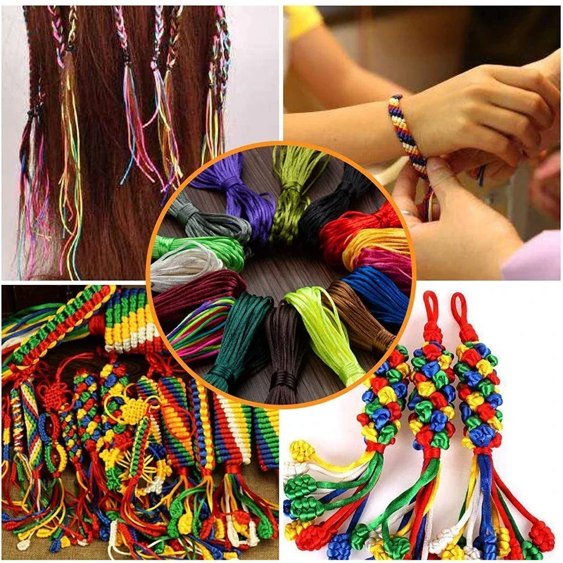 20 M Rattail String Satin Cord Nylon Trim Cord Necklace Beading Craft DIY Jewelry Making Silk Thread Silk Bracelet String satin cord