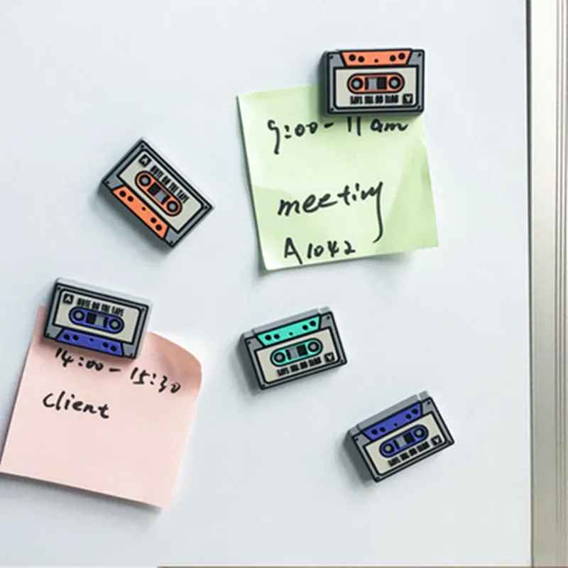 Disk Disc Cassette Tape Refrigerator Magnetic Message Sticker Bulletin Board 3/4 Pcs Funny Children Gift magnetic sticker magnetic fridge stickers