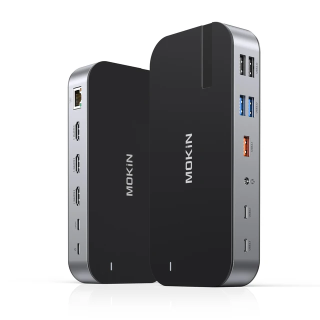 MOKiN 16 in 1 Docking Station USB C Dock Triple Monitor,3 HDMI,10Gbps USB 3.1,RJ45,SD/TF,Audio,PD 100W Adapter,For MacBook Dell