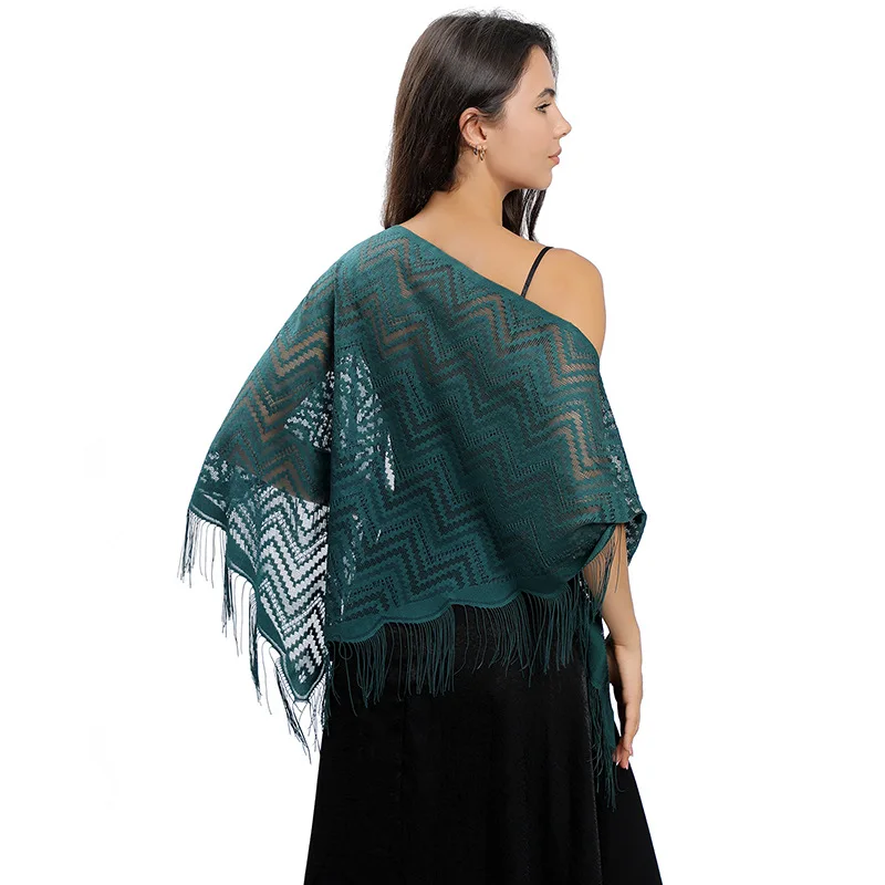 Chal Triangular De Encaje Para Mujer - Negro, Elegante Y Versátil | Ideal Para Bodas, Fiestas Y Eventos Especiales
