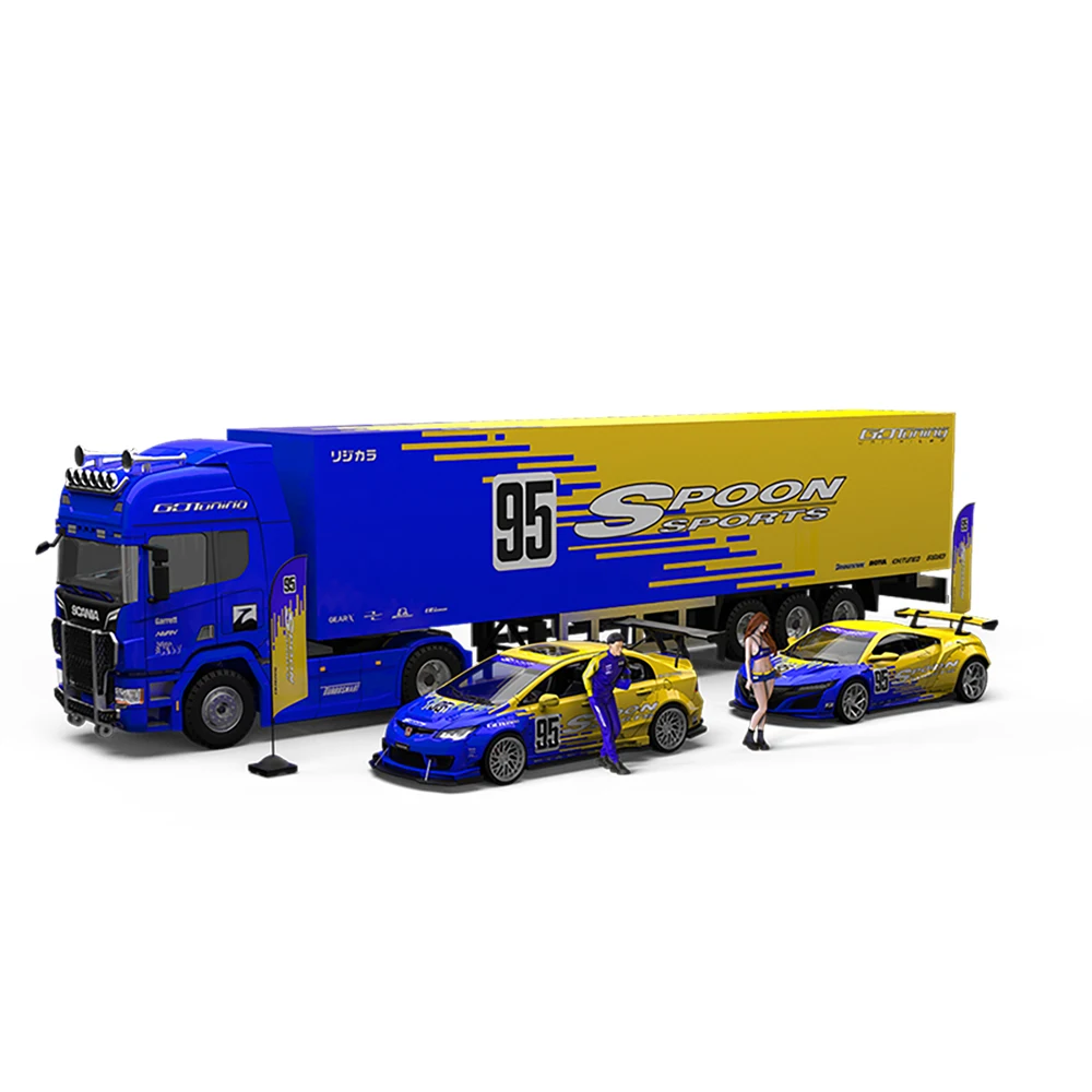 TIME MICRO 1:64 Civic Spoon Painting Alloy Diecast Model Cars for