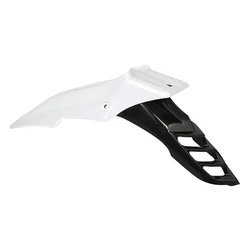 Enhanced Motorcycle Front Fender Mudguard for Dirt Bikes and Motocross (White black)