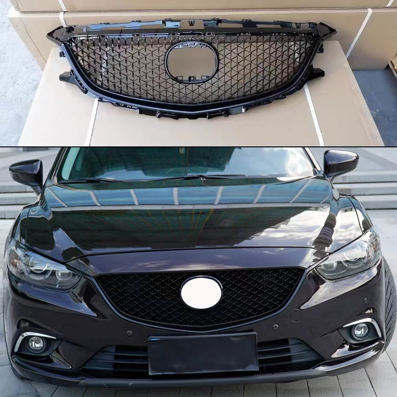 

Front Grille Racing Grills For Mazda 6 Atenza GJ GL 2014 2015 2016 Honeycomb Style Black Car Upper Bumper Mask Cover Mesh Grid