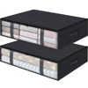 1/2/5pcs Under Bed Storage Bags, Transparent Quilt Organizer, Foldable Clothes Box, Washable Non-Woven Fabric, Space Saver 6