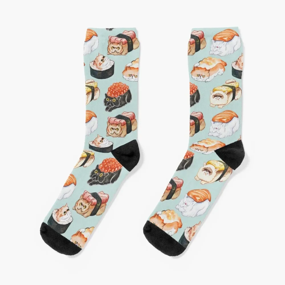 

Sushi Persian Cat Watercolor Socks Antiskid soccer gifts Socks For Men Women's