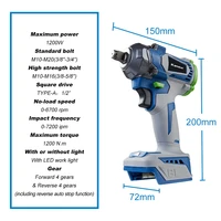 Kamolee 1200N.M Torque Brushless Electric Impact Wrench 1/2 1/4 In Lithium-Ion Battery For Makita 18V Battery 2
