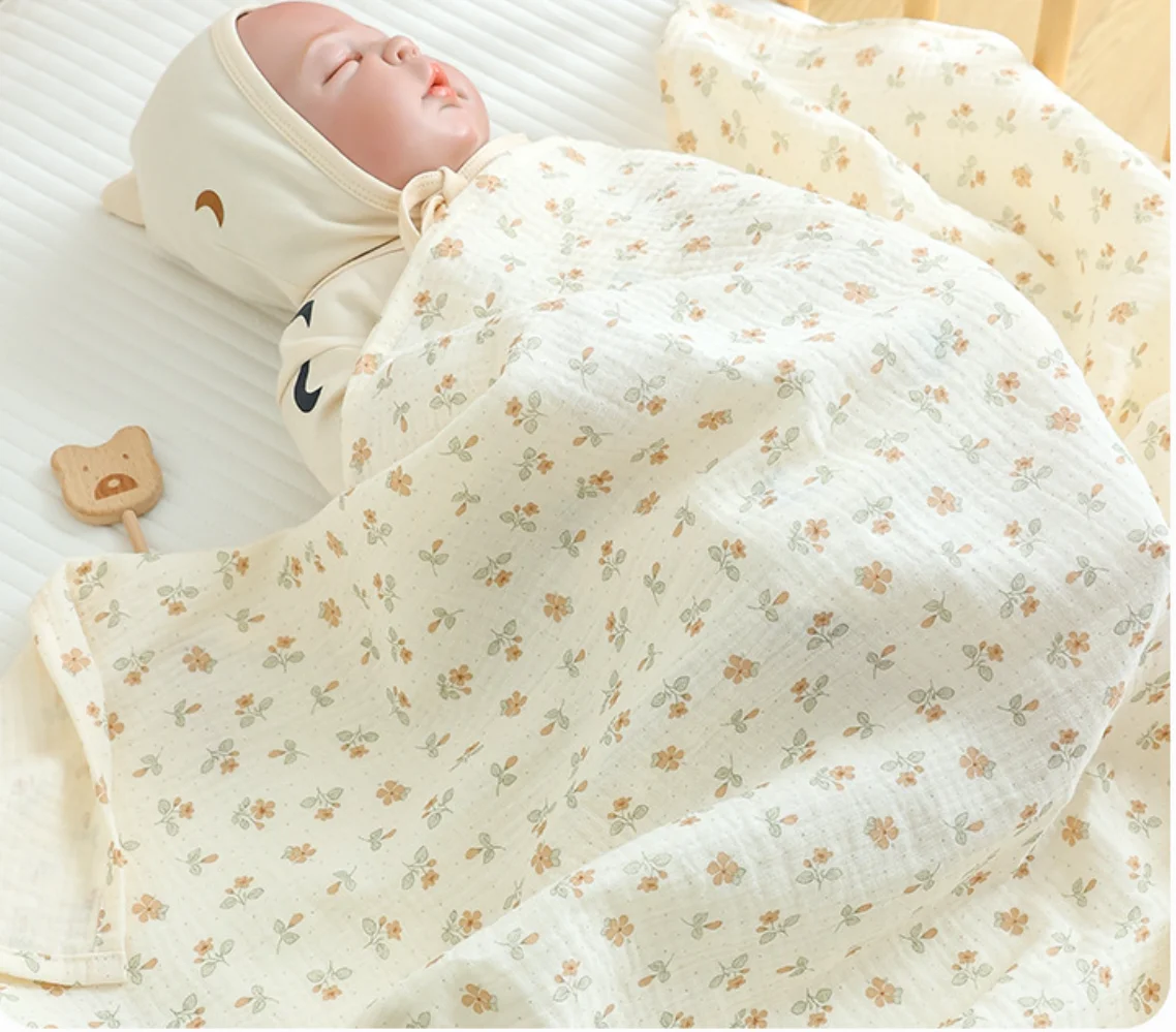 Newborn Baby Muslin Swaddle Blanket For Boys Girls Floral Infant Receiving Blankets Cotton Baby Blanket Swaddle Wrap Essential