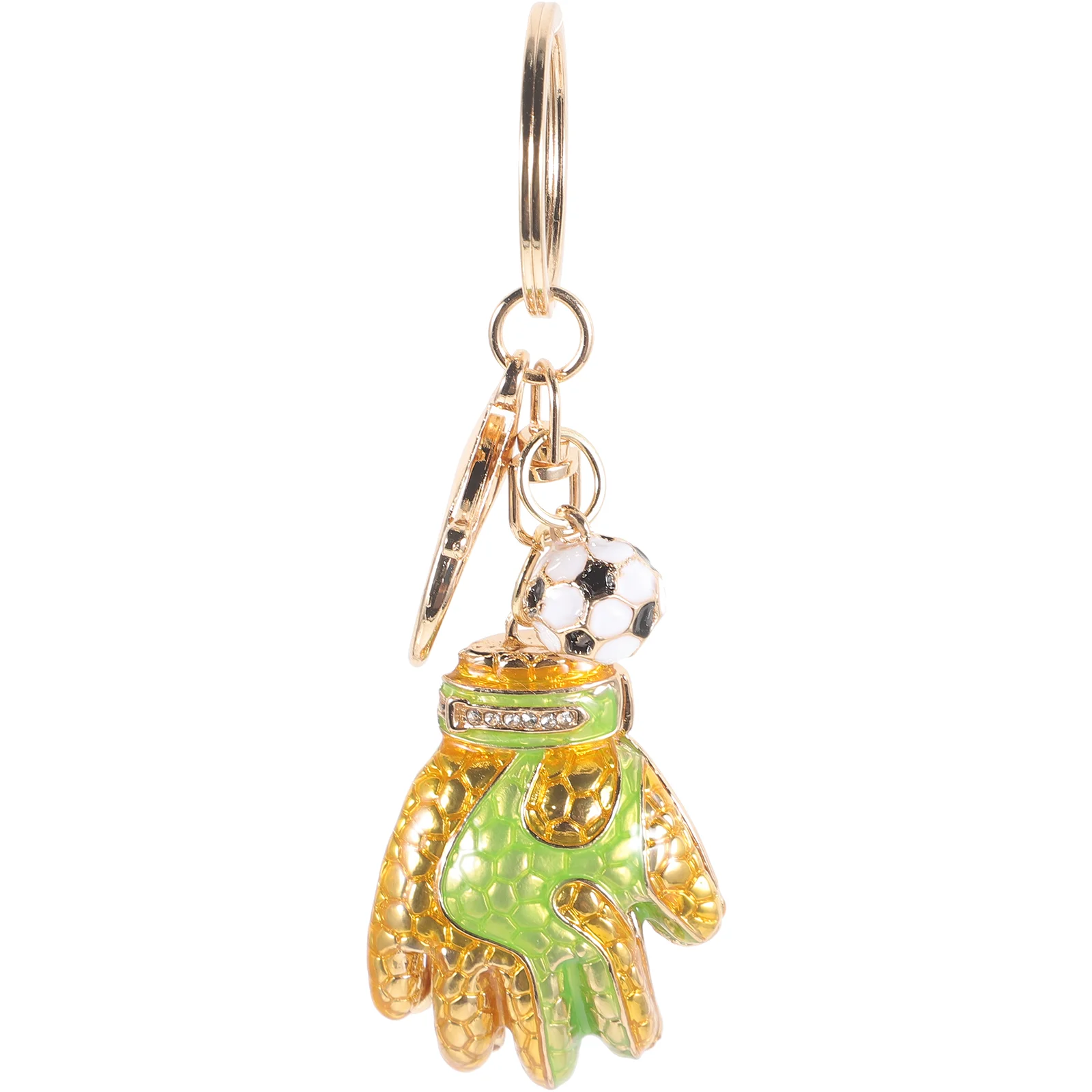 

Goalkeeper Keychain Soccer Glove Key Fob Soccer Ball Pendant Charm Sports Theme Car Key Holder Backpack Purse