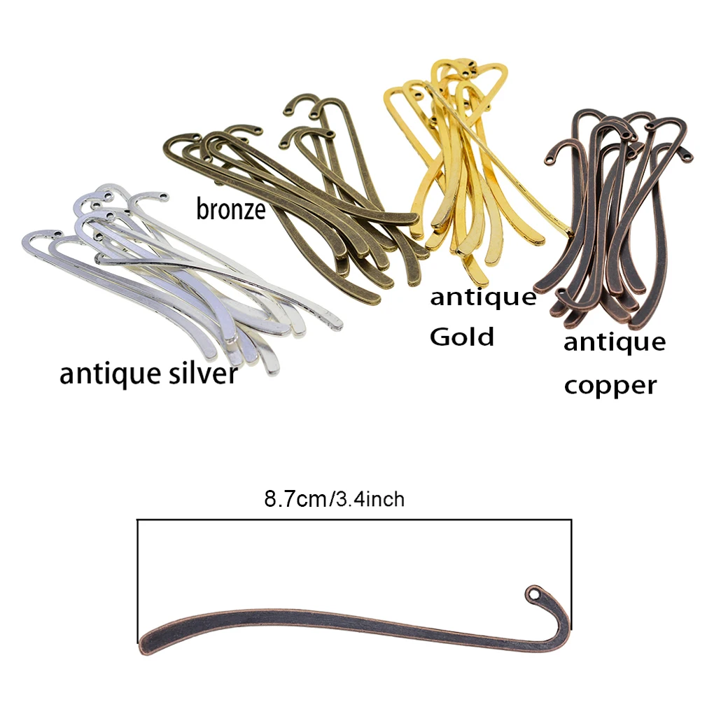 Hook Bookmark Zinc Alloy Jewelry Making Bookmarks Home Office Decor Collection Hairpin DIY 24 Pieces