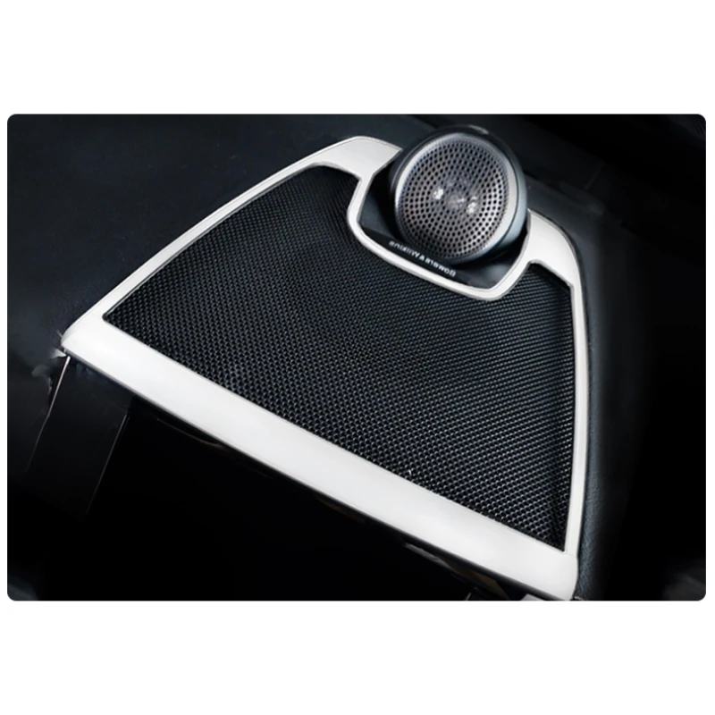 

For Volvo XC60 2018 2019 2020 Front Dashboard Stereo Audio Speaker Frame Covers Trims Stainless Steel Sticker Car Accessories