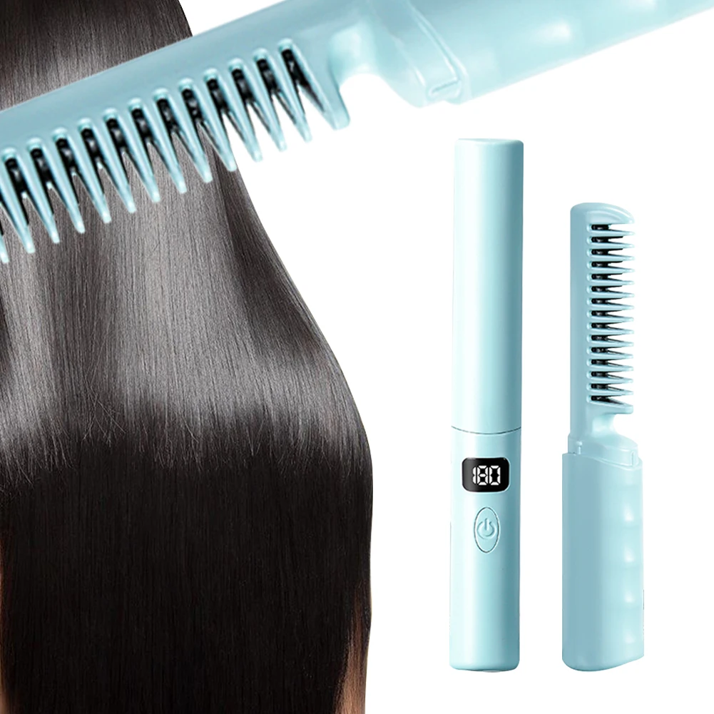 Description Picture 4 of itemAnti-Scald Hair Straightener Brush Lightweight & Mini To Carry Out USB Rechargeable 70Mins Long Battery Life Electric for Women