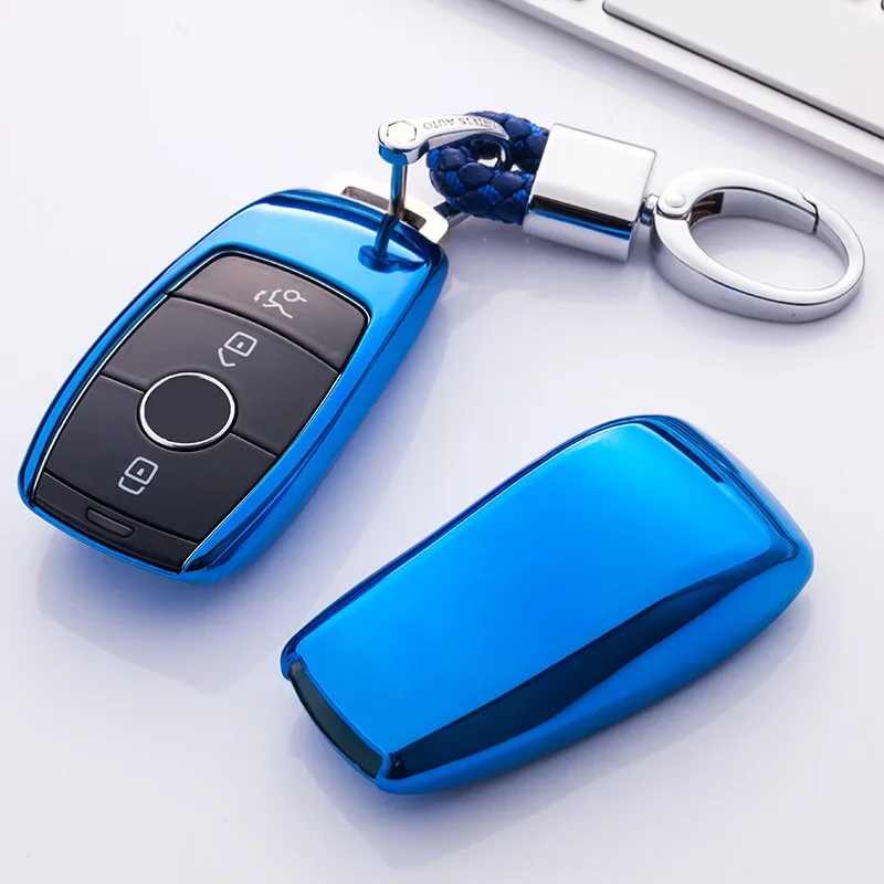 TPU 자동차 키 케이스 원격 키 쉘 보호 커버 Fob 홀더 메르세데스 벤츠 E 클래스 E200 E260 E300 E320 W205 W213 W177 W222