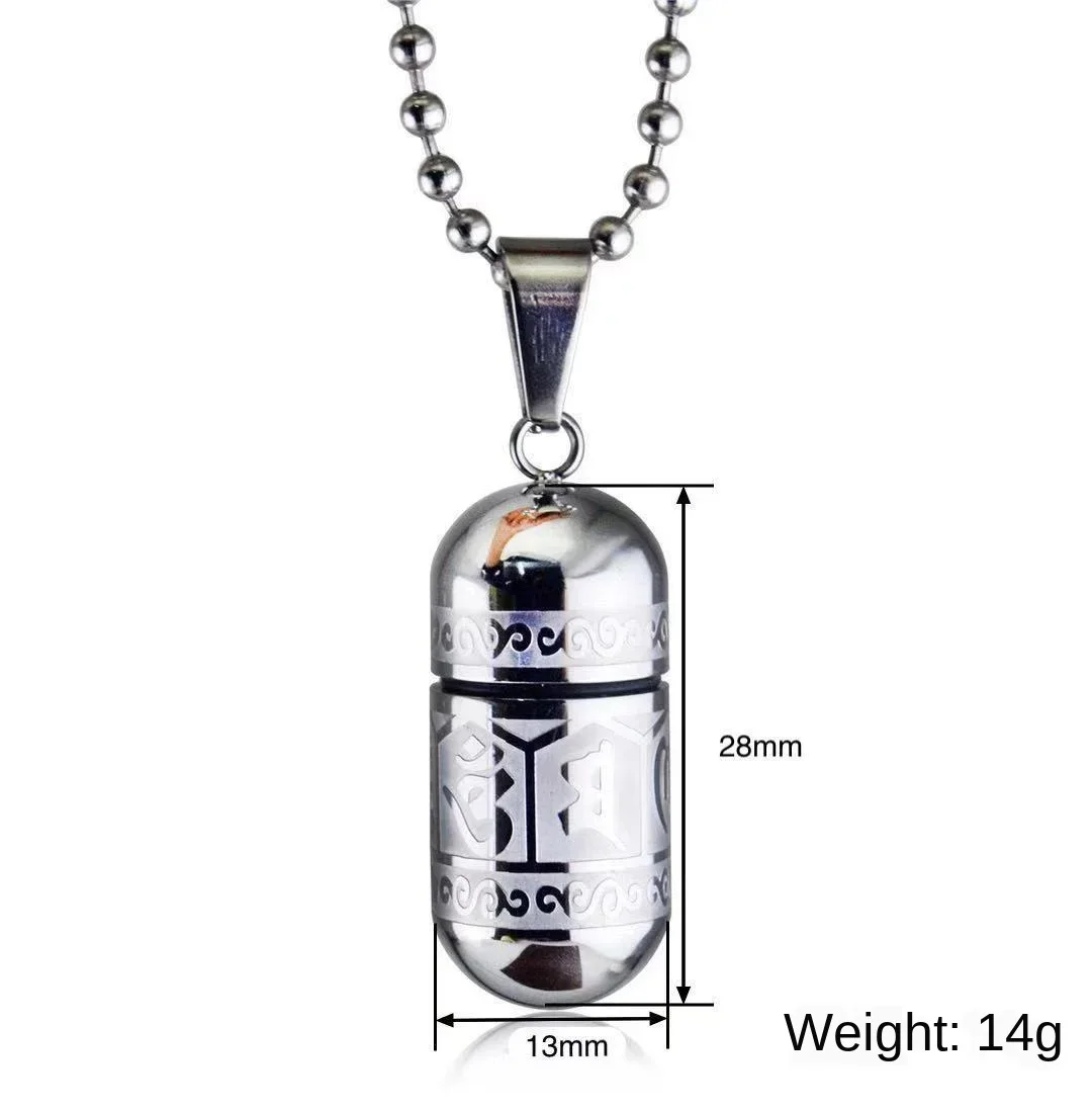 Tibetan Buddhist Urn Amulet Pendant Stainless Steel Necklace Chains Jewelry  Accessories Free Shipping - AliExpress