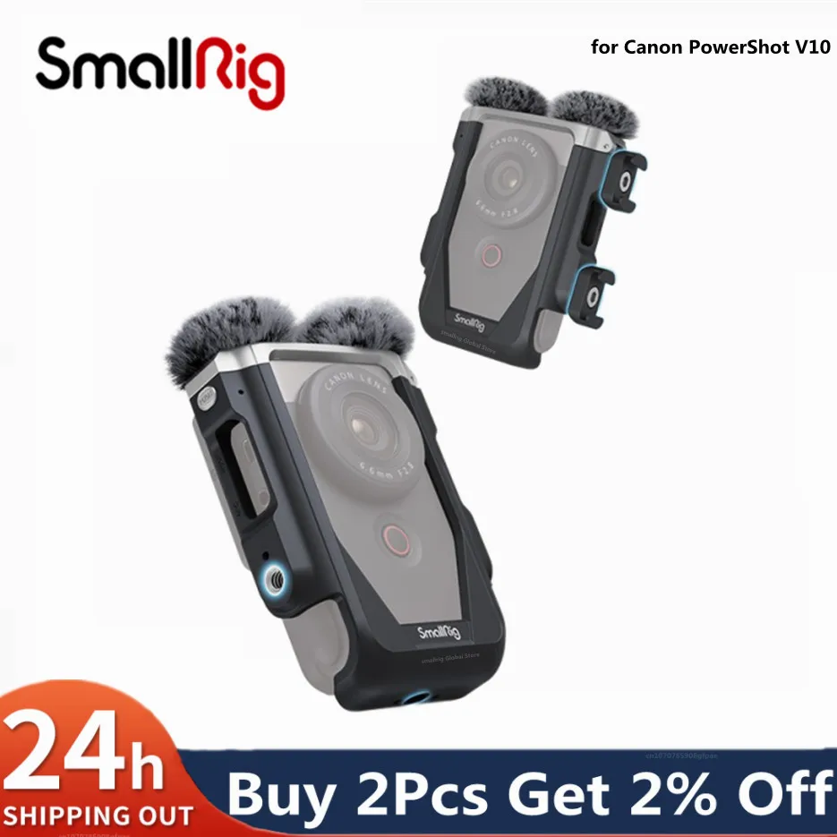 Kit Gabbia Smallrig Parabrezza Peloso Per Canon Powershot V10 4235 4177