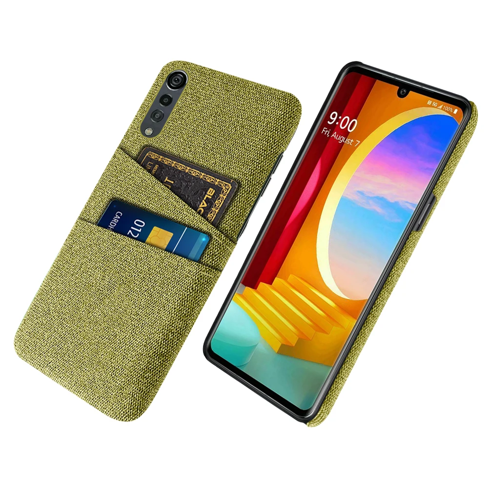Lg Velvet Fabric Dual Card Case Per Lg Velvet 5G Funda Cloth Wallet Cover Per Lg Velvet Lm-G910Emw Per Lg Velvet 5G Lm-G900N
