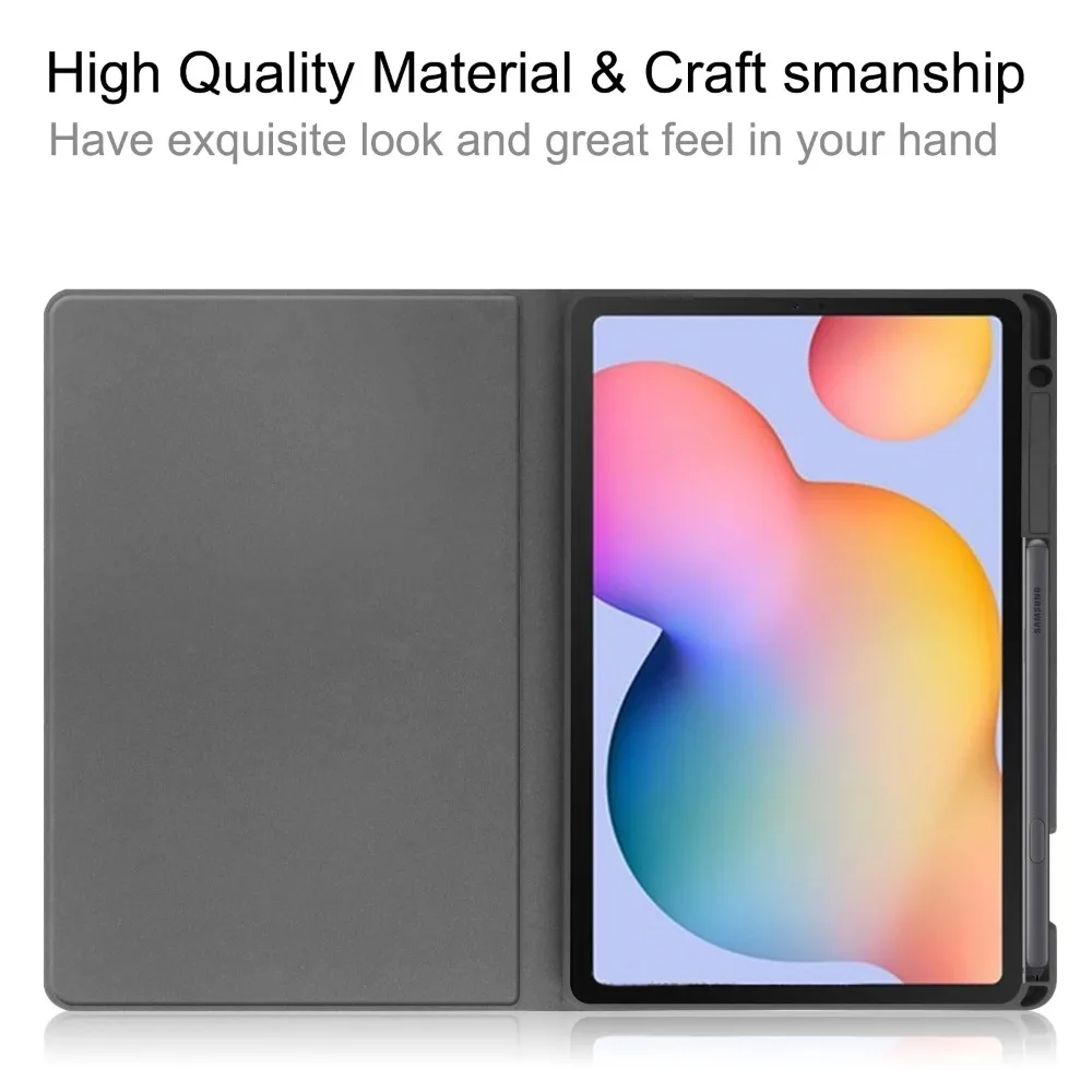 Premium Leather Tablet Case with Pencil Holder and Auto Sleep/Wake Feature