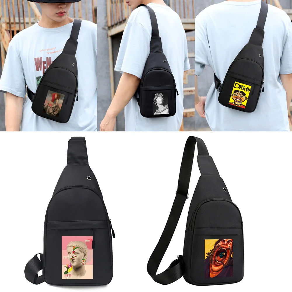 

Funny Series Chest Bag Unisex Mobile Coin Purse Trend Crossbody Bag Anti-theft Shoulder Bag Multifunction Travel Chest Pack Male
