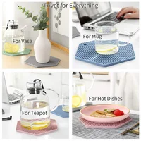Silicone Pot Holders and Trivet mats Heat Resistant to 440°F to protect your table and countertop Non-Slip Kitchen Hot Pads 4