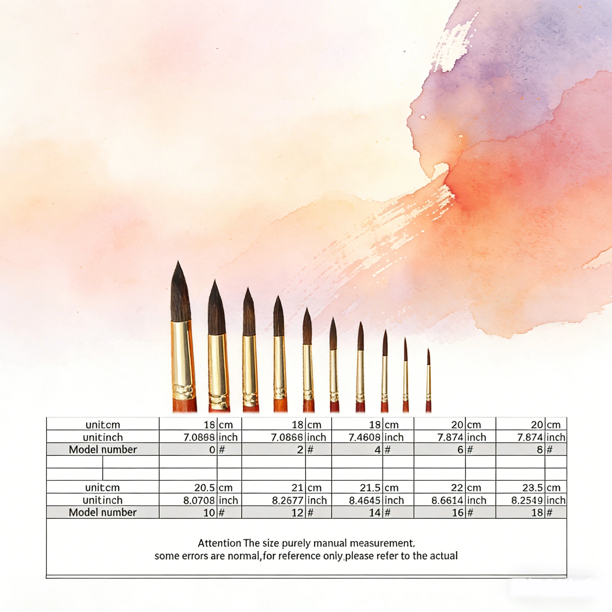 수채화, 유화, 모형 제작, 미니어처, 공예, 미세한 세부 작업에 적합한 다기능 아트 브러쉬