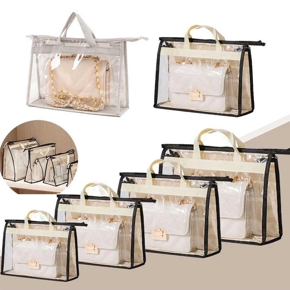 Interesse 9 Pack Dust Bags for Handbags, Clear Handbag Storage, Purse  Storage Organizer for Closet, Purse Cover Hanging Closet Organizer