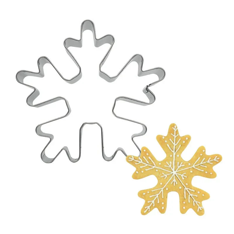 1pcs Christmas Snowflake Shape Cookies Cutter Vegetable Biscuit Large Mold Tools Baking Pastry Tools Stainless Steel Bakeware