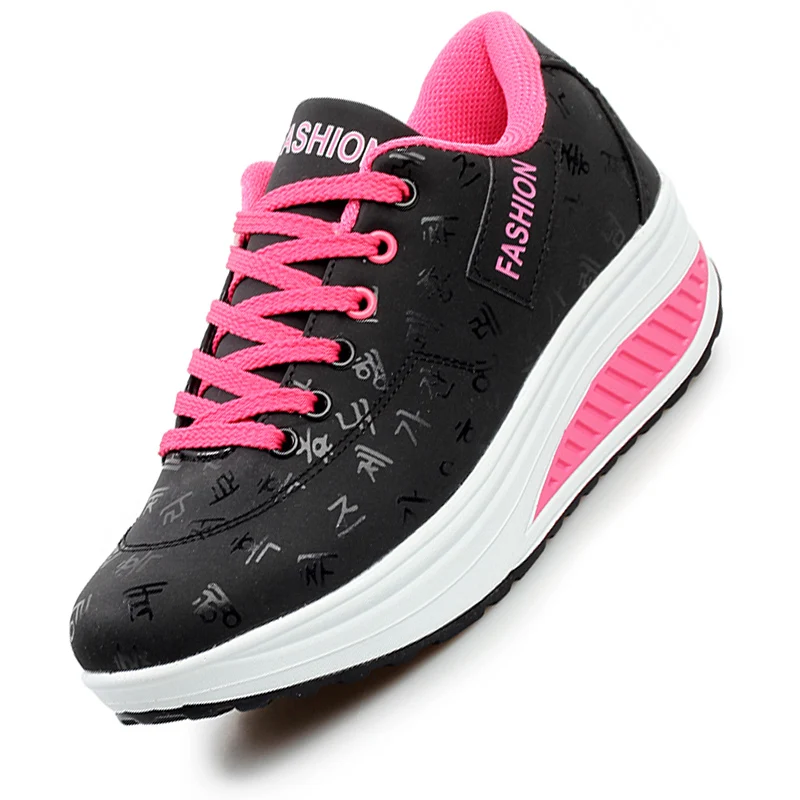 

Womens Running Shoes Comfortable Casual Gym Sneakers Breathable Outdoor Height Increasing Black Shoes for Girls
